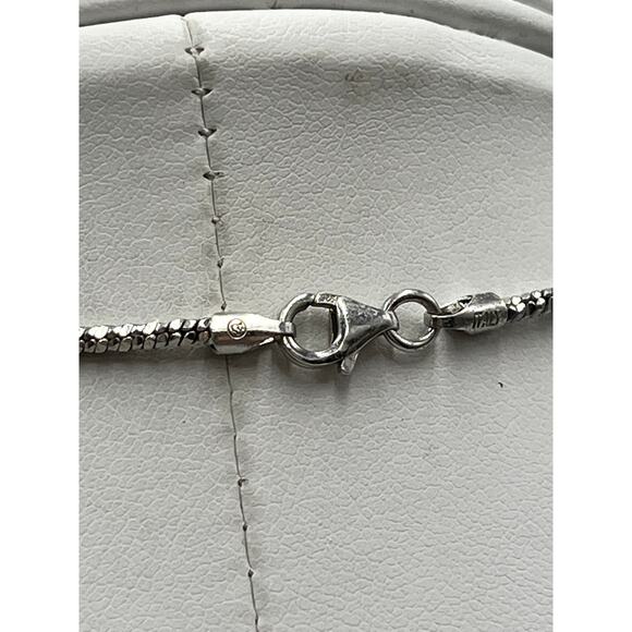 Authentic Italian Sterling Silver Diamond Cut Chain Necklace 16" Hallmarked - Picture 10 of 12
